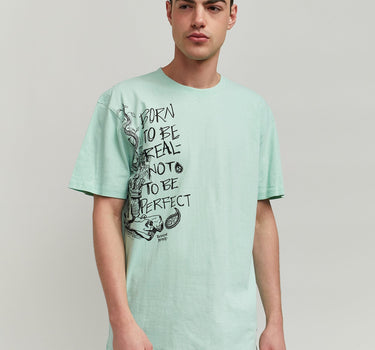 Luca Graphic Print Embroidery Short Sleeve Tee - Olive Green