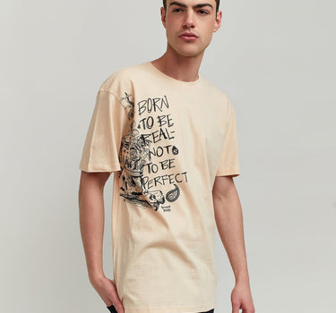 Luca Graphic Print Embroidery Short Sleeve Tee - Khaki