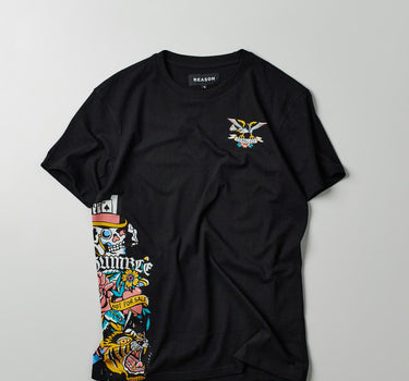 Fearless Short Sleeve Graphic Print Tee - Black