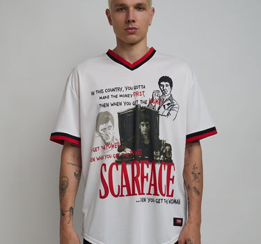 Scarface™ Pinstripe Baseball Jersey - White