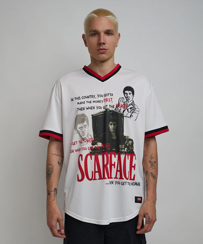 Scarface™ Pinstripe Baseball Jersey - White