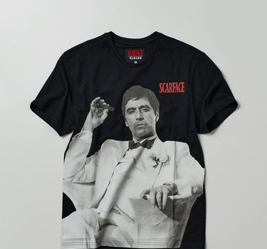 Scarface Tony Front Print Short Sleeve Tee - Black