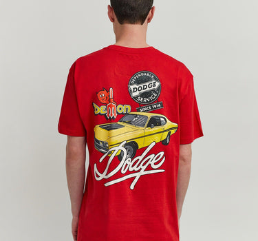 Dodge Demon 1947 Pocket Short Sleeve Tee - Red