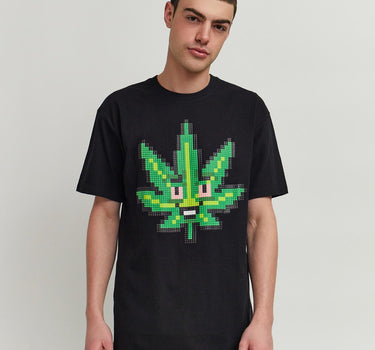 Pixel Leaf Short Sleeve Tee - Black