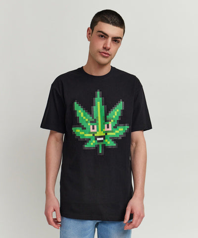 Pixel Leaf Short Sleeve Tee - Black