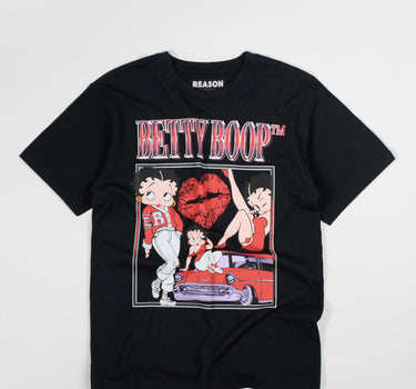 Betty Boop Box Print Short Sleeve Tee - Black