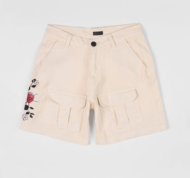 Roses Woven Shorts - Cream