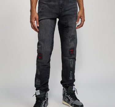 Vice Ripped Detail Denim Jeans - Washed Black