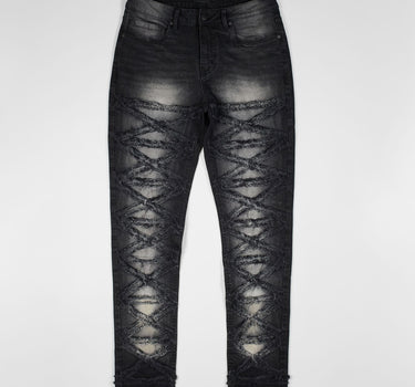 Paulie Ripped Detail Black Denim Jeans