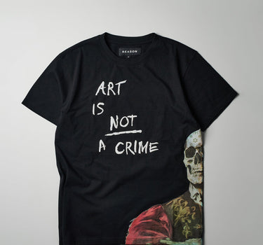 Art Is Not A Crime Oversized Short Sleeve Tee - Black