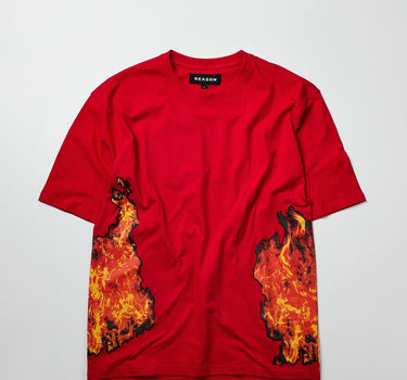 Fearless Oversized Short Sleeve Graphic Tee - Red