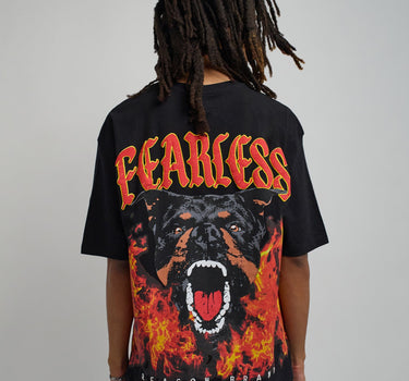 Fearless Oversized Short Sleeve Graphic Tee - Black