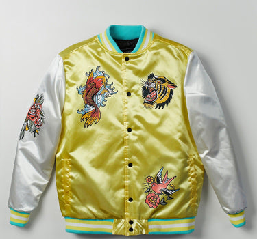 Fearless Satin Bomber Jacket - Yellow