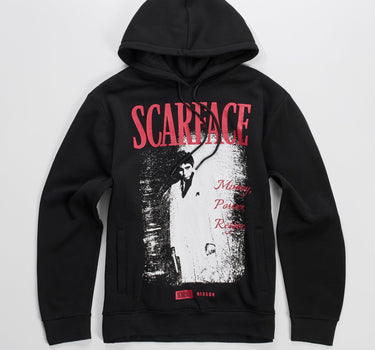 Scarface Money Power Respect Graphic Print Hoodie - Black