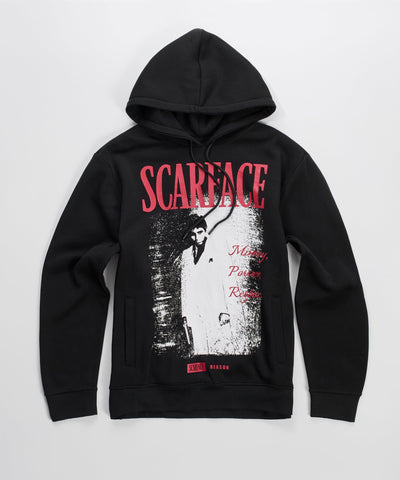 Scarface Money Power Respect Graphic Print Hoodie - Black