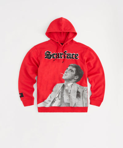 Scarface Old English Chenille Hoodie - Red