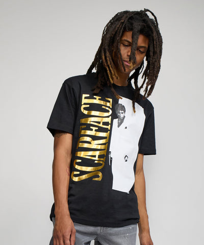 Scarface Gold Foil Short Sleeve Tee - Black