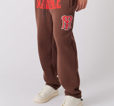 Scarface White Suit Embroidered Joggers - Brown