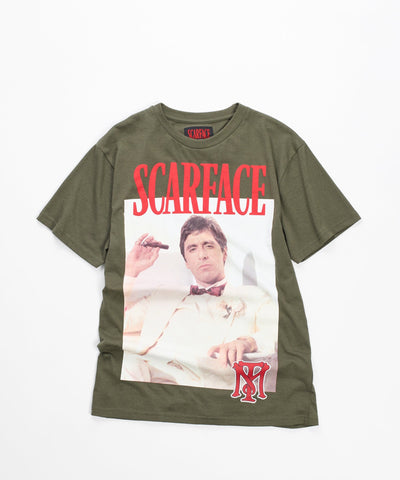Scarface White Suit Short Sleeve Tee - Olive Green