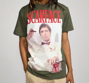 Scarface White Suit Short Sleeve Tee - Olive Green