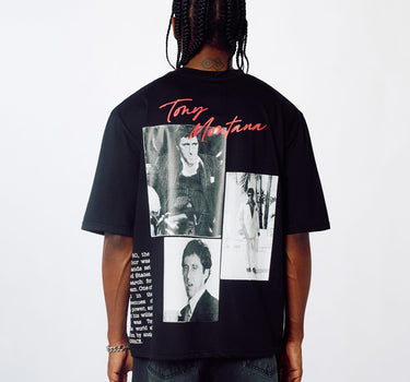 Scarface Washed Short Sleeve Tee - Black