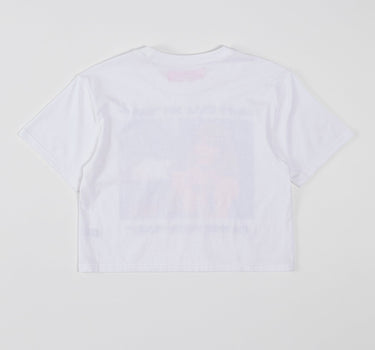 Women Scarface Elvira Crop Tee - White