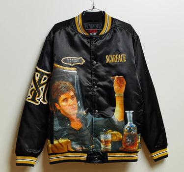 Scarface Money Power Respect Satin Varsity Jacket