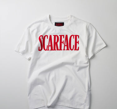 Scarface Logo Caviar Print Short Sleeve Tee - White