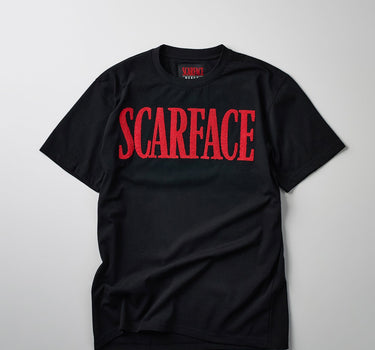 Scarface Logo Caviar Print Short Sleeve Tee - Black