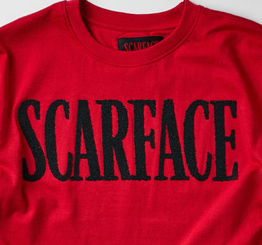 Scarface Logo Caviar Print Short Sleeve Tee - Red