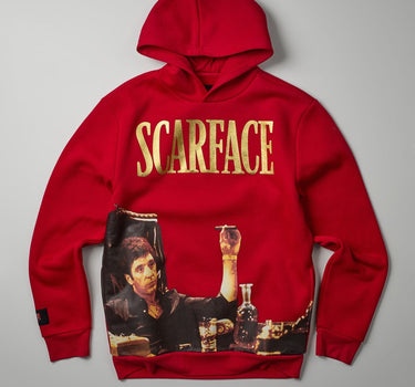 Plus Size Scarface Photo Print Hoodie - Red