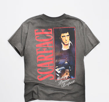 Scarface Money Power Respect Short Sleeve Tee - Washed Black