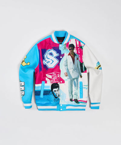 Scarface Retro Varsity Jacket - Blue