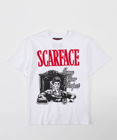 Scarface Money Power Respect Applique Short Sleeve Tee