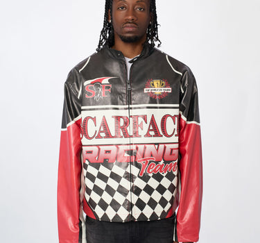 Scarface Moto Jacket Vegan Leather - Red