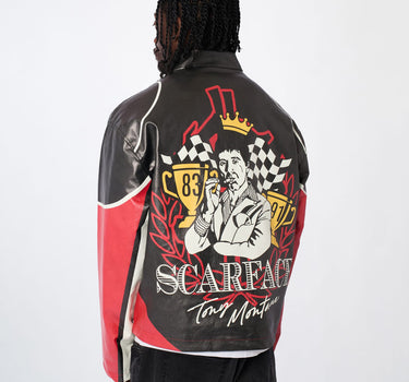 Scarface Moto Jacket Vegan Leather - Red