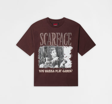 Scarface Games Rhinestone Tee - Brown
