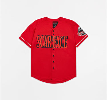 Scarface Baseball Button Up Jersey - Red
