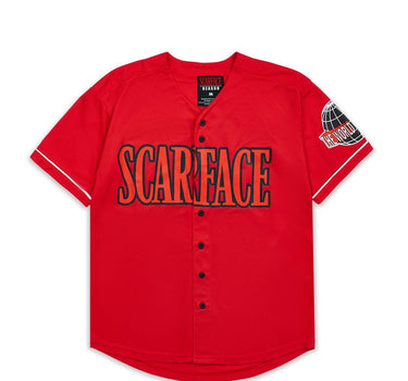 Scarface Baseball Button Up Jersey - Red
