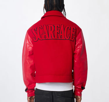 Scarface Chenille Wool Jacket - Red