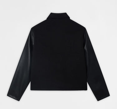 Scarface Wool Jacket in PU Sleeves - Black