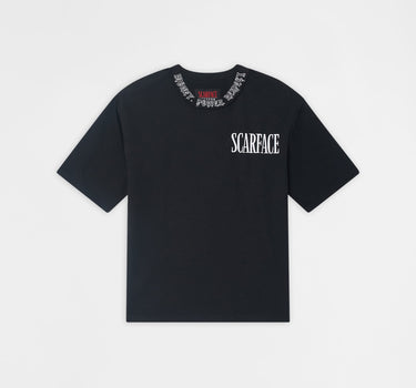 Scarface Jacquard Collar Tee - Black