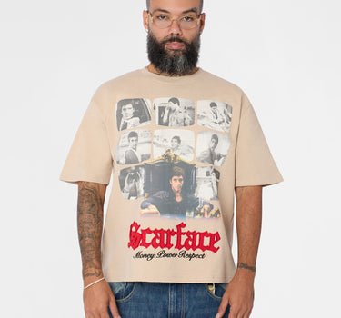Scarface Embroidered Short Sleeve Tee - Khaki