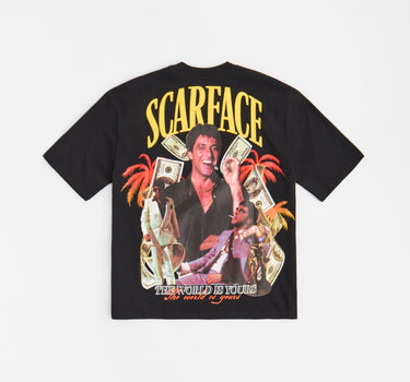 Scarface The World Is Yours Embroidered Short Sleeve Tee - Black