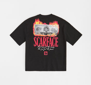 Scarface Get The Money Embroidered Short Sleeve Tee - Black