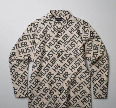 Hustler Logo Long Sleeve Oxford Shirt