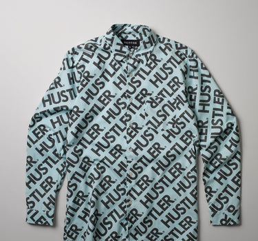 Hustler Logo Long Sleeve Oxford Shirt