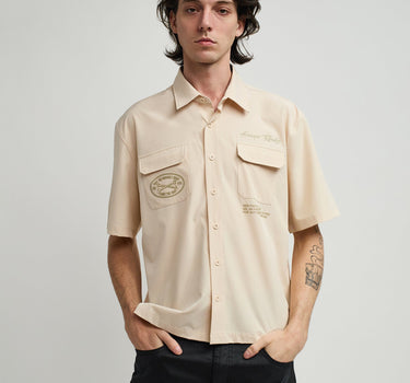 Bridges Utility Stretch Tech Cargo Short Sleeve Shirt - Cream