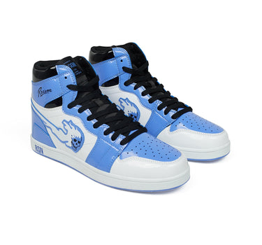 Flaming Skull Sneakers - Light Blue