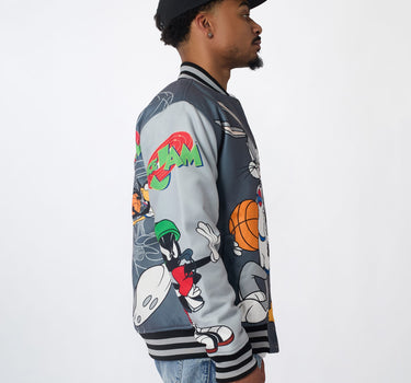 Space Jam Chenille Varsity Jacket - Grey